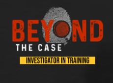 INVESTIGATOR IN TRAINING PREMIUM BLACK CREW T-SHIRT W/ BEYOND THE CASE LOGO