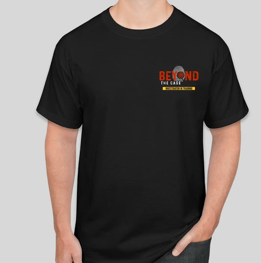 INVESTIGATOR IN TRAINING PREMIUM BLACK CREW T-SHIRT W/ BEYOND THE CASE LOGO